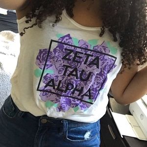 Zeta Tau Alpha floral minimalist Bella tank